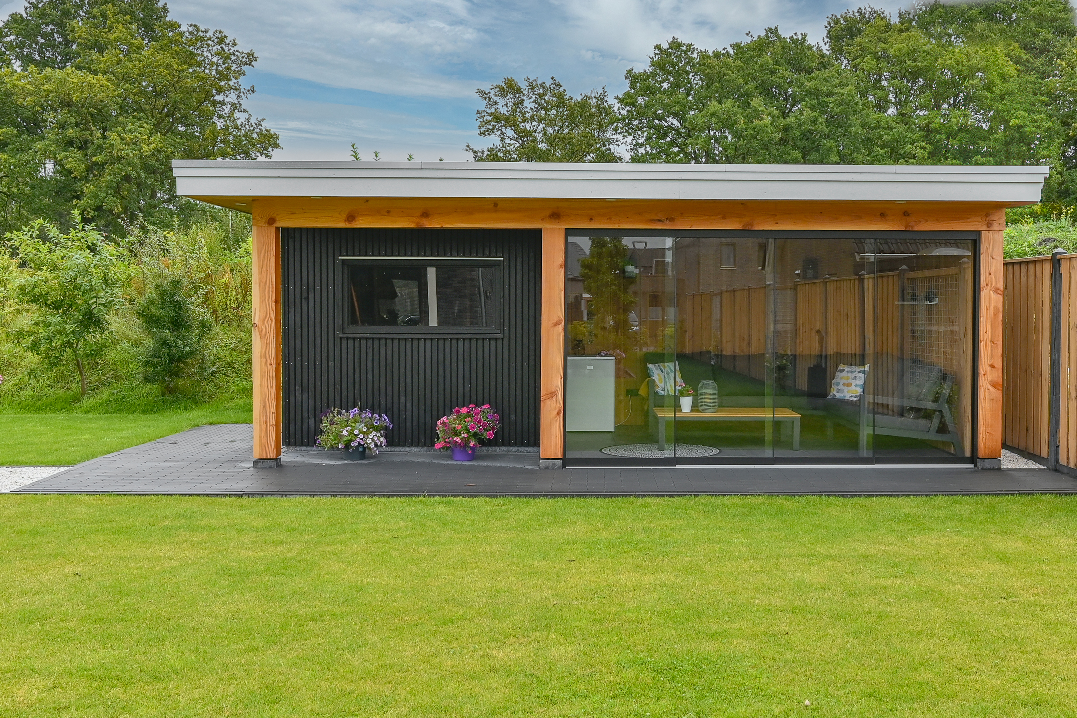 overkapping met glaswanden